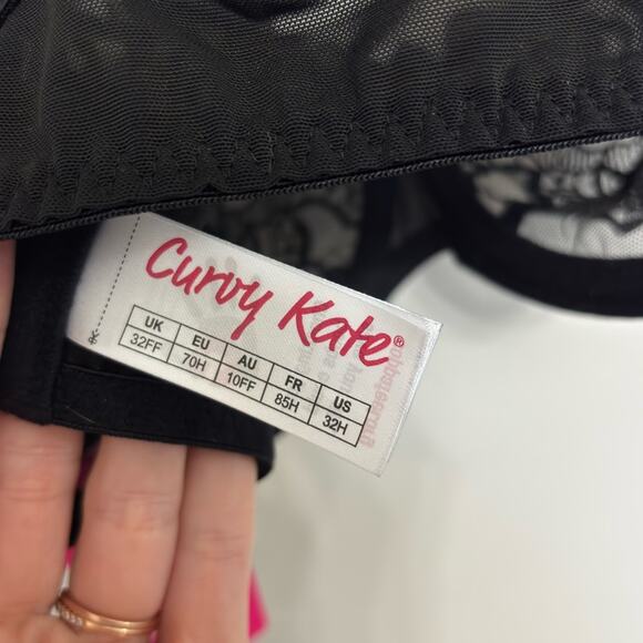 NWT Curvy Kate Stand Out Scooped Plunge Bra in Black Sparkle - Size 32H - Picture 6 of 8